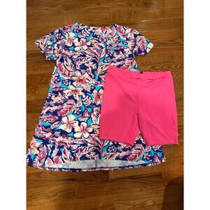 Aryeh XL Dress with coordinating pink bike shorts
